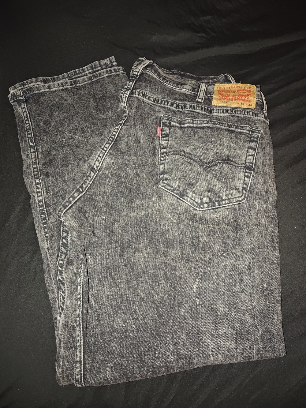 Levi's Men's Black Washed Jeans - Classic Fit